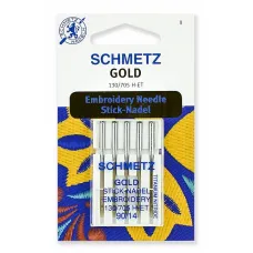 Иглы Schmetz для вышивки Gold, титаниум №90 5шт